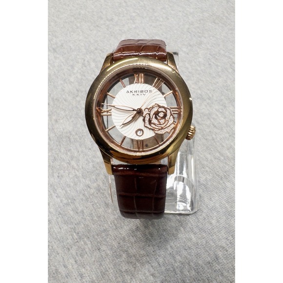 Akribos XXIV Womens Rose Crystal Transparent Watch ‎ 34mm New Battery main image 12
